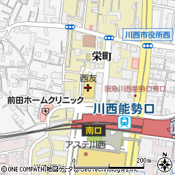 西友川西店周辺の地図