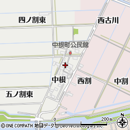愛知県西尾市中根町中根49周辺の地図