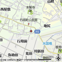 愛知県西尾市行用町東屋敷49周辺の地図