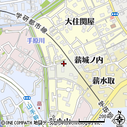京都府京田辺市薪城ノ内周辺の地図