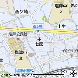 愛知県蒲郡市竹谷町七反周辺の地図