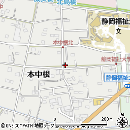 静岡県焼津市本中根496-2周辺の地図