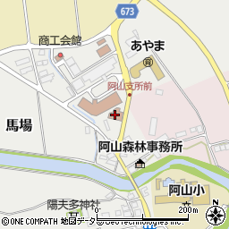 阿山郵便局周辺の地図