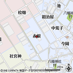 愛知県豊川市二葉町（赤根）周辺の地図