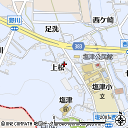 愛知県蒲郡市竹谷町（上松）周辺の地図