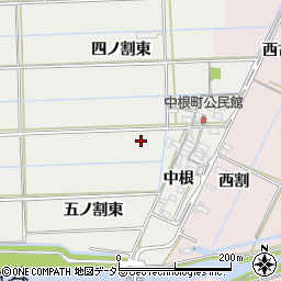 愛知県西尾市中根町周辺の地図