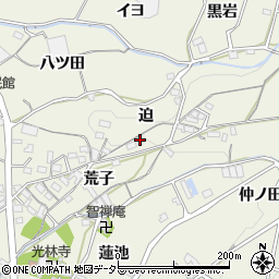愛知県蒲郡市豊岡町迫周辺の地図