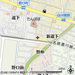 愛知県豊川市市田町新道下周辺の地図