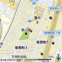 愛知県豊川市東豊町周辺の地図