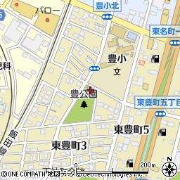 豊川市役所　豊地区市民館周辺の地図