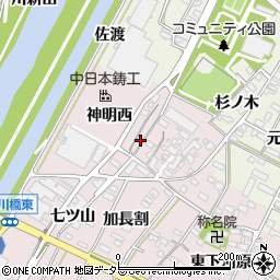愛知県西尾市吉良町下横須賀西下河原7-1周辺の地図