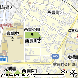 愛知県豊川市西豊町周辺の地図