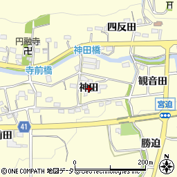 愛知県西尾市吉良町宮迫神田周辺の地図