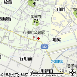 愛知県西尾市行用町東屋敷43周辺の地図