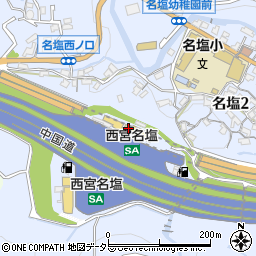 兵庫県西宮市塩瀬町名塩1242周辺の地図