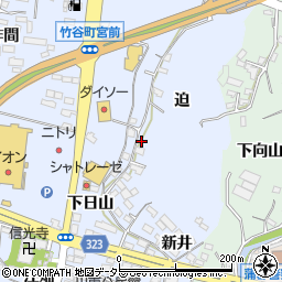 愛知県蒲郡市竹谷町迫周辺の地図