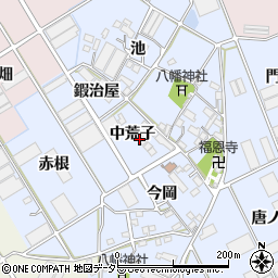 愛知県豊川市二葉町中荒子周辺の地図