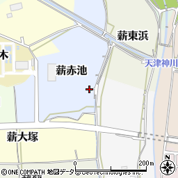 京都府京田辺市薪赤池44周辺の地図