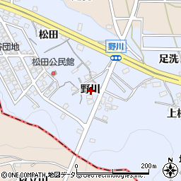 愛知県蒲郡市竹谷町野川周辺の地図