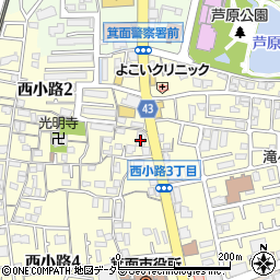 アジア料理＆カフェ ナマステ箕面店周辺の地図