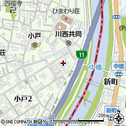 そんぽの家川西鶴之荘周辺の地図