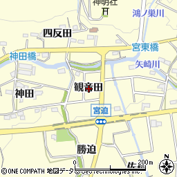 愛知県西尾市吉良町宮迫観音田周辺の地図