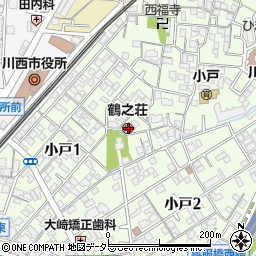 鶴之荘周辺の地図
