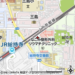 タイムズＪＲ総持寺駅前駐車場周辺の地図