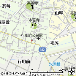 愛知県西尾市行用町東屋敷43-1周辺の地図
