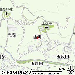 愛知県蒲郡市相楽町西川周辺の地図