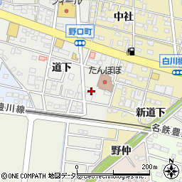 愛知県豊川市野口町道下周辺の地図