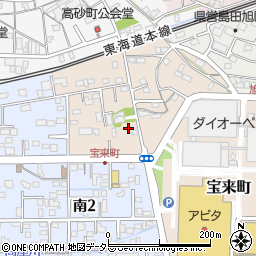 静岡県島田市宝来町周辺の地図