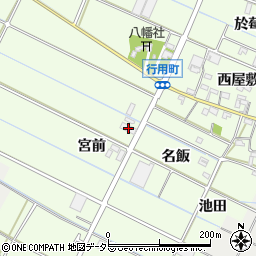 愛知県西尾市行用町宮前96周辺の地図