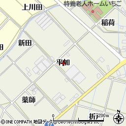 愛知県西尾市市子町平加周辺の地図