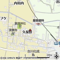 京都府城陽市奈島久保野周辺の地図