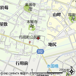 愛知県西尾市行用町東屋敷37周辺の地図