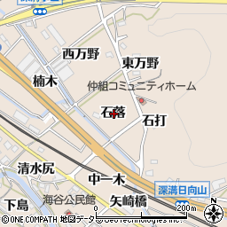 愛知県額田郡幸田町深溝石落周辺の地図
