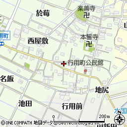 愛知県西尾市行用町東屋敷71周辺の地図