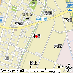 愛知県豊川市谷川町中橋周辺の地図