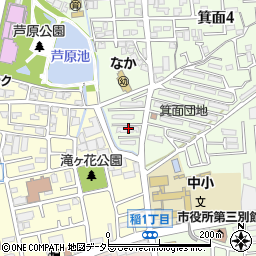 みのお団地駐車場【18号棟19号棟付近】(0049)周辺の地図