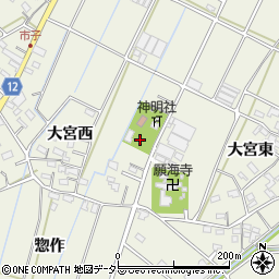 愛知県西尾市市子町周辺の地図