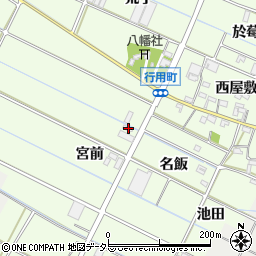 愛知県西尾市行用町宮前17周辺の地図