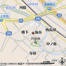 愛知県額田郡幸田町深溝海谷13周辺の地図