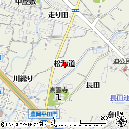 愛知県蒲郡市豊岡町松海道周辺の地図