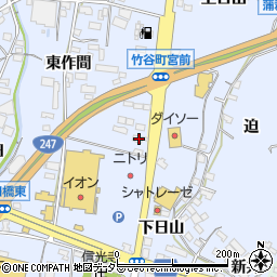 愛知県蒲郡市竹谷町中野周辺の地図