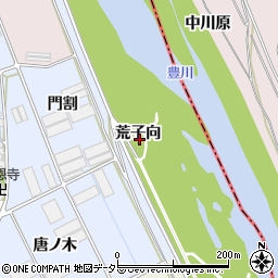 愛知県豊川市二葉町（荒子向）周辺の地図