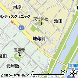 愛知県西尾市天竹町地蔵前周辺の地図