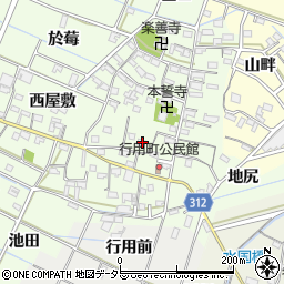 愛知県西尾市行用町東屋敷81周辺の地図