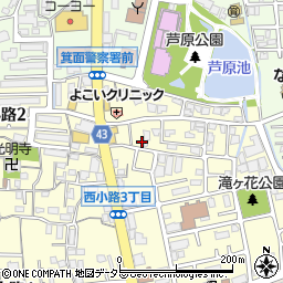 勝尾寺焼窯元ギャラリーみのお陶庵周辺の地図