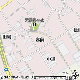 愛知県豊川市麻生田町宮前周辺の地図